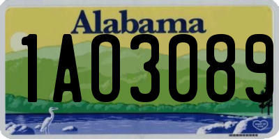 AL license plate 1AO3089