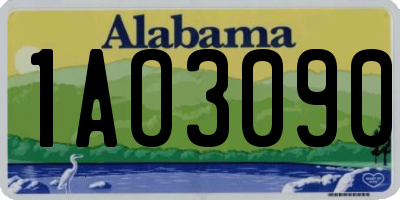 AL license plate 1AO3090