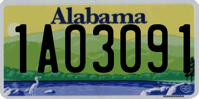AL license plate 1AO3091