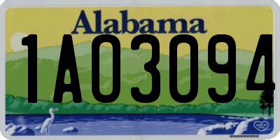 AL license plate 1AO3094