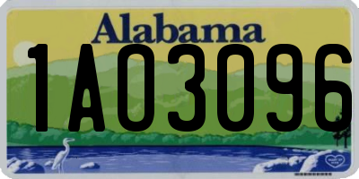 AL license plate 1AO3096