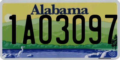AL license plate 1AO3097