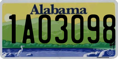AL license plate 1AO3098