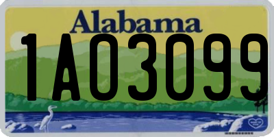 AL license plate 1AO3099