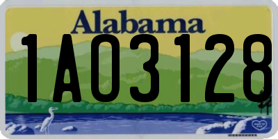 AL license plate 1AO3128