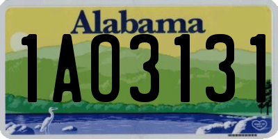 AL license plate 1AO3131