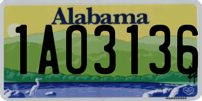 AL license plate 1AO3136