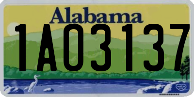 AL license plate 1AO3137