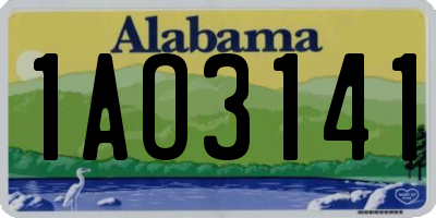 AL license plate 1AO3141