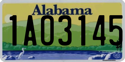 AL license plate 1AO3145