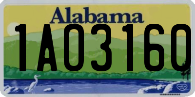 AL license plate 1AO3160