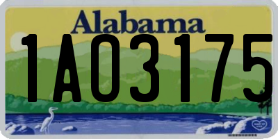AL license plate 1AO3175