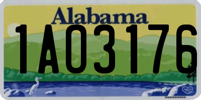 AL license plate 1AO3176
