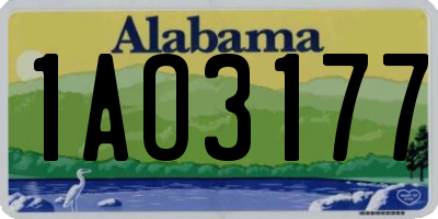 AL license plate 1AO3177