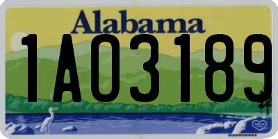 AL license plate 1AO3189