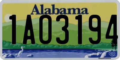 AL license plate 1AO3194
