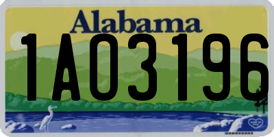 AL license plate 1AO3196