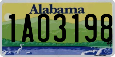 AL license plate 1AO3198