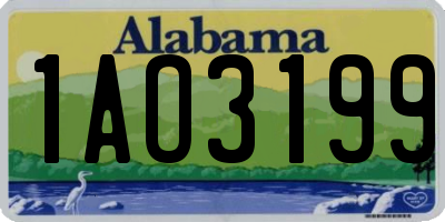 AL license plate 1AO3199