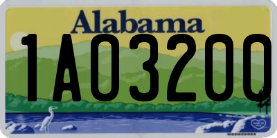 AL license plate 1AO3200