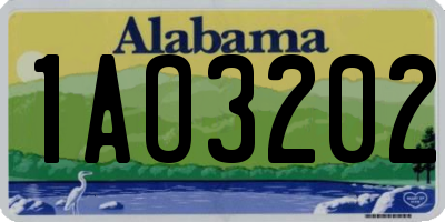 AL license plate 1AO3202