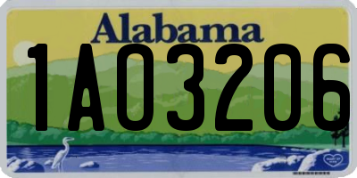 AL license plate 1AO3206