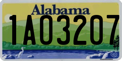 AL license plate 1AO3207