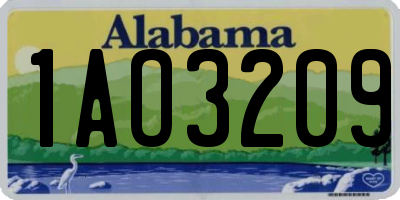 AL license plate 1AO3209