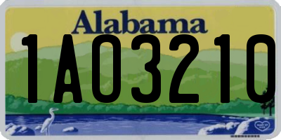 AL license plate 1AO3210