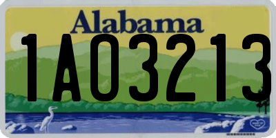 AL license plate 1AO3213