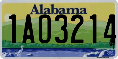 AL license plate 1AO3214