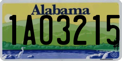 AL license plate 1AO3215