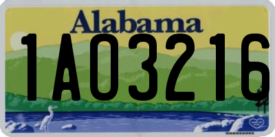 AL license plate 1AO3216