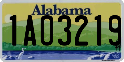 AL license plate 1AO3219