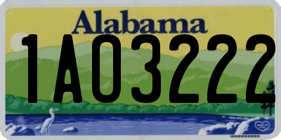 AL license plate 1AO3222