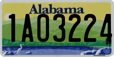 AL license plate 1AO3224