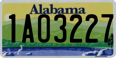 AL license plate 1AO3227