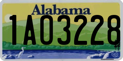 AL license plate 1AO3228