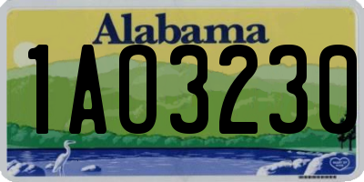 AL license plate 1AO3230