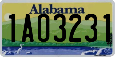 AL license plate 1AO3231