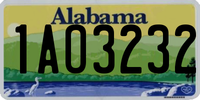 AL license plate 1AO3232