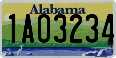 AL license plate 1AO3234