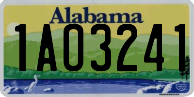 AL license plate 1AO3241