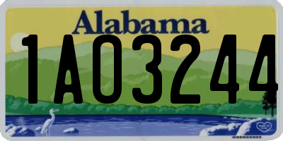 AL license plate 1AO3244