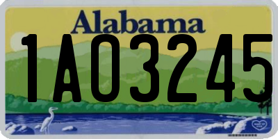 AL license plate 1AO3245
