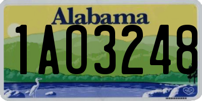 AL license plate 1AO3248