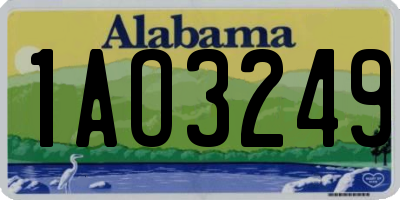 AL license plate 1AO3249