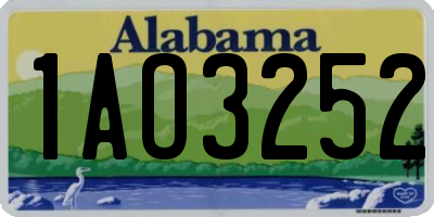 AL license plate 1AO3252