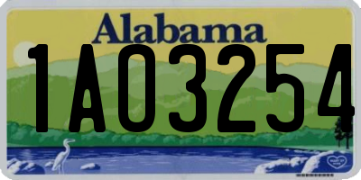 AL license plate 1AO3254