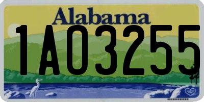 AL license plate 1AO3255